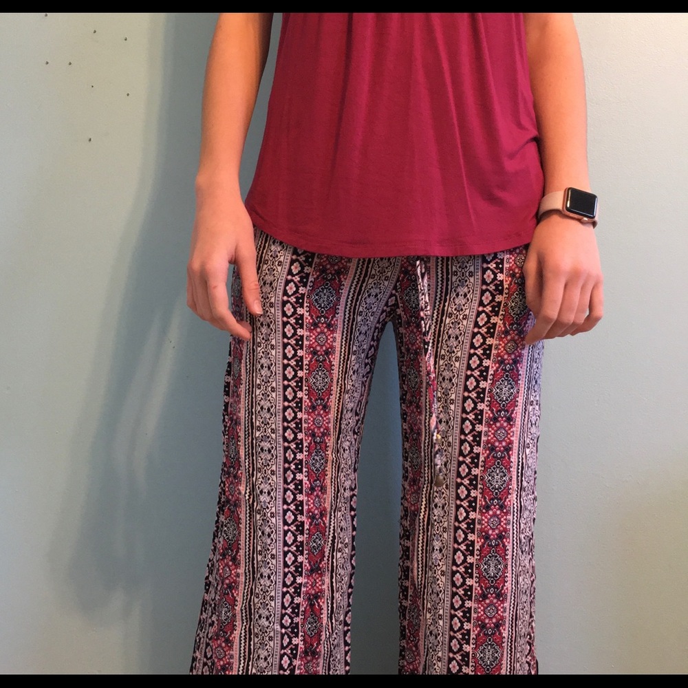 Juniors’ Joe B Paper-bag waist wide leg pants